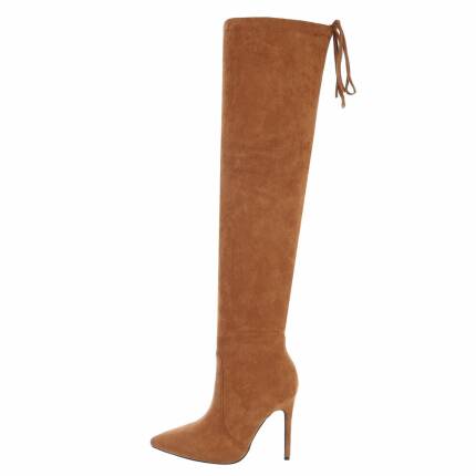 Damen Overknee-Stiefel - camel Gr. 37