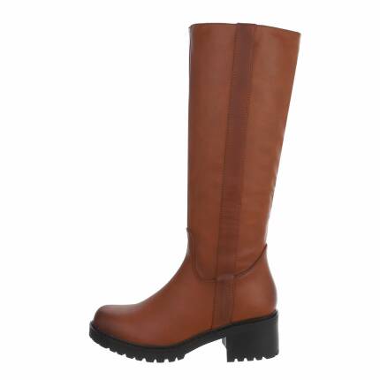 Damen High-Heel Stiefel - camel Gr. 36