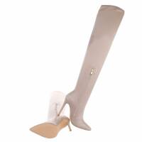 Damen Overknee-Stiefel - beige