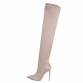 Damen Overknee-Stiefel - beige