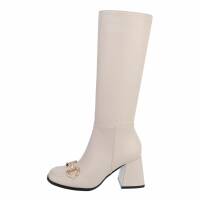 Damen High-Heel Stiefel - beige