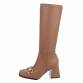 Damen High-Heel Stiefel - khaki Gr. 36