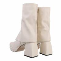 Damen High-Heel Stiefeletten - beige