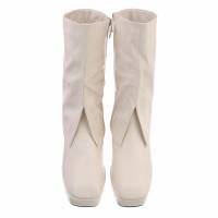 Damen High-Heel Stiefeletten - beige