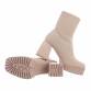 Damen High-Heel Stiefeletten - beige