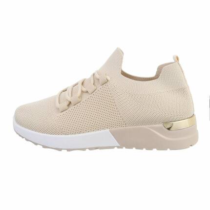 Damen Low-Sneakers - beige Gr. 36