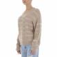 Damen Strickpullover von White ICY Gr. One Size - taupe