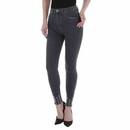 Damen High Waist Jeans von Laulia Gr. M/38 - grey