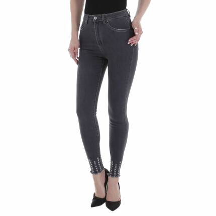 Damen High Waist Jeans von Laulia Gr. S/36 - grey