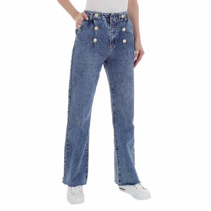 Damen High Waist Jeans von Laulia Gr. L/40 - blue