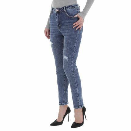 Damen High Waist Jeans von Laulia Gr.  - blue