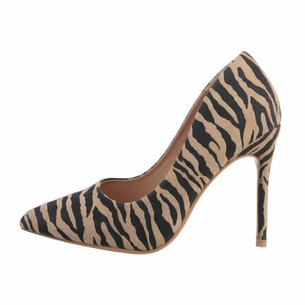 Damen High-Heel Pumps - zebra Gr. 36