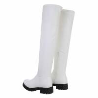 Damen Overknee-Stiefel - white