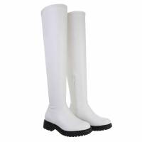 Damen Overknee-Stiefel - white