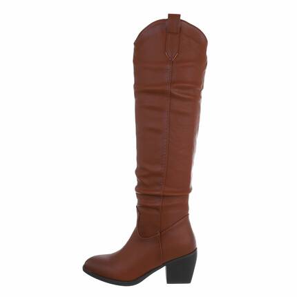 Damen Overknee-Stiefel - camel Gr. 37