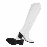 Damen Overknee-Stiefel - white