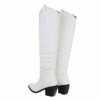 Damen Overknee-Stiefel - white