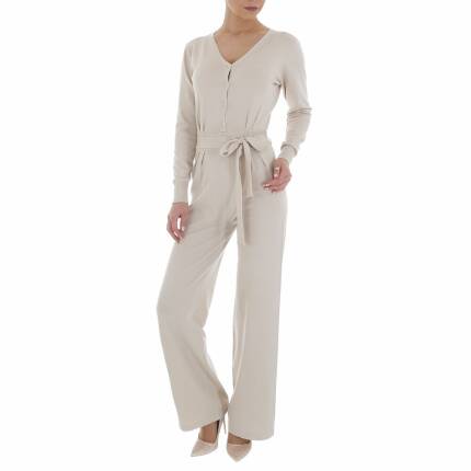 Damen Langer Jumpsuit von Emma & Ashley Gr. M/L - beige