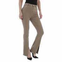 Damen Bootcut Jeans von Laulia - beige