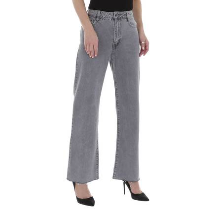 Damen High Waist Jeans von Laulia Gr. L/40 - grey