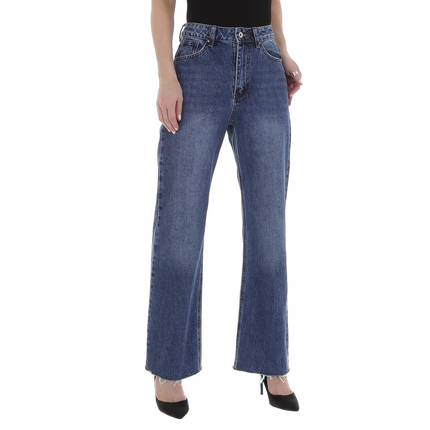 Damen High Waist Jeans von Laulia Gr. L/40 - blue