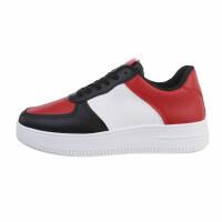 Damen Low-Sneakers - redblack