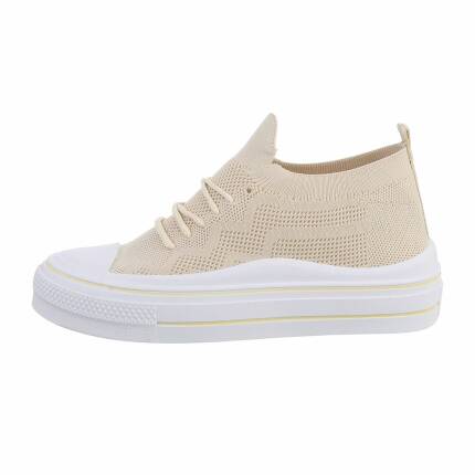 Damen Low-Sneakers - beige Gr. 36