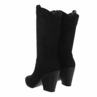 Damen Western- & Bikerboots - blacksuede