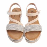 Damen Keilsandaletten - beige