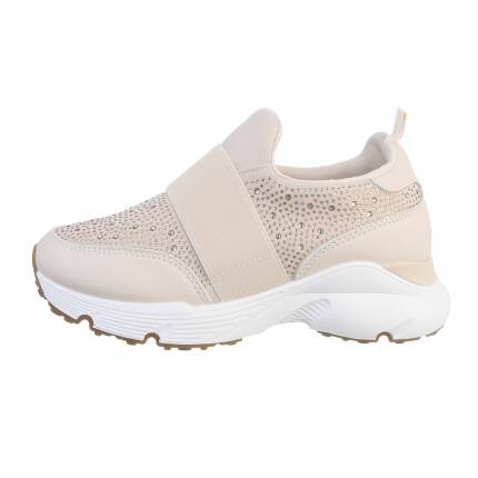 Damen Low-Sneakers - beige Gr. 36