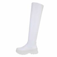 Damen Overknee-Stiefel - white