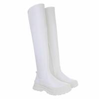 Damen Overknee-Stiefel - white