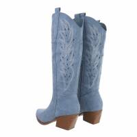 Damen Western- & Bikerboots - bluesuede