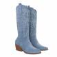 Damen Western- & Bikerboots - bluesuede