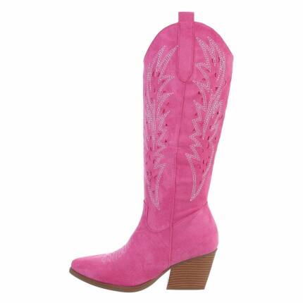 Damen Western- & Bikerboots - fushia