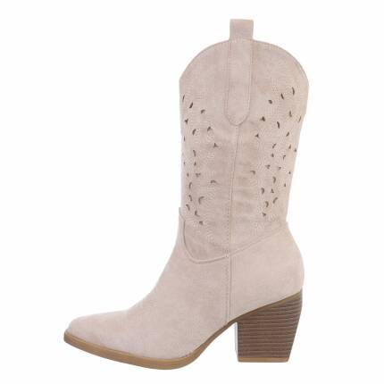 Damen Western- & Bikerboots - beigesuede