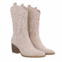 Damen Western- & Bikerboots - beigesuede