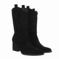 Damen Western- & Bikerboots - blacksuede