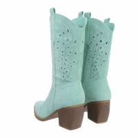 Damen Western- & Bikerboots - turquoisesuede