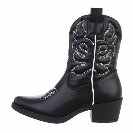 Damen Western- & Bikerboots - blackpu Gr. 37