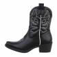 Damen Western- & Bikerboots - blackpu Gr. 40