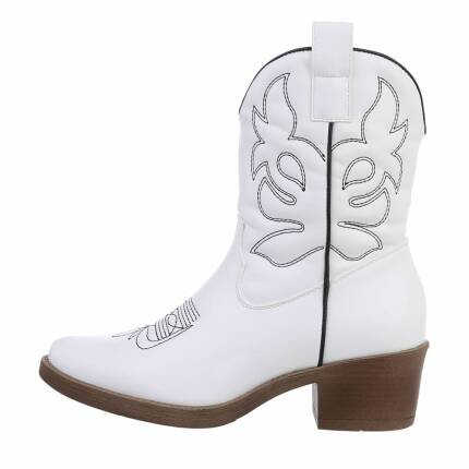 Damen Western- & Bikerboots - whitepu