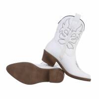 Damen Western- & Bikerboots - whitepu