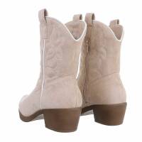 Damen Western- & Bikerboots - beigesuede