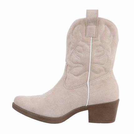 Damen Western- & Bikerboots - beigesuede Gr. 37