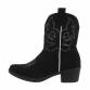 Damen Western- & Bikerboots - blacksuede - 12 Paar