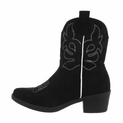 Damen Western- & Bikerboots - blacksuede Gr. 38