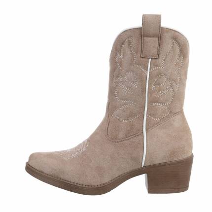 Damen Western- & Bikerboots - khakisuede Gr. 37