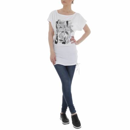 Damen T-Shirt von GLO STORY Gr. L/XL - white