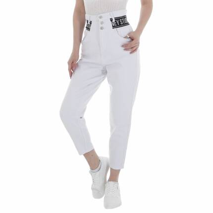 Damen High Waist Jeans von M.Sara Gr. M/38 - white